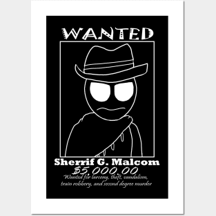 Sheriff Malcom (White) Posters and Art